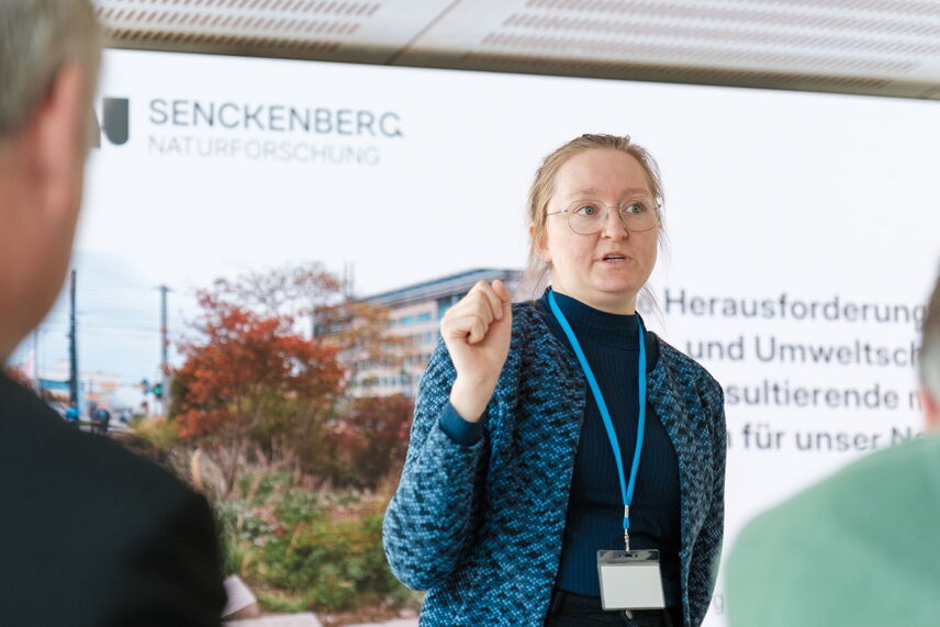 Eine Frau, die etwas erklärt.